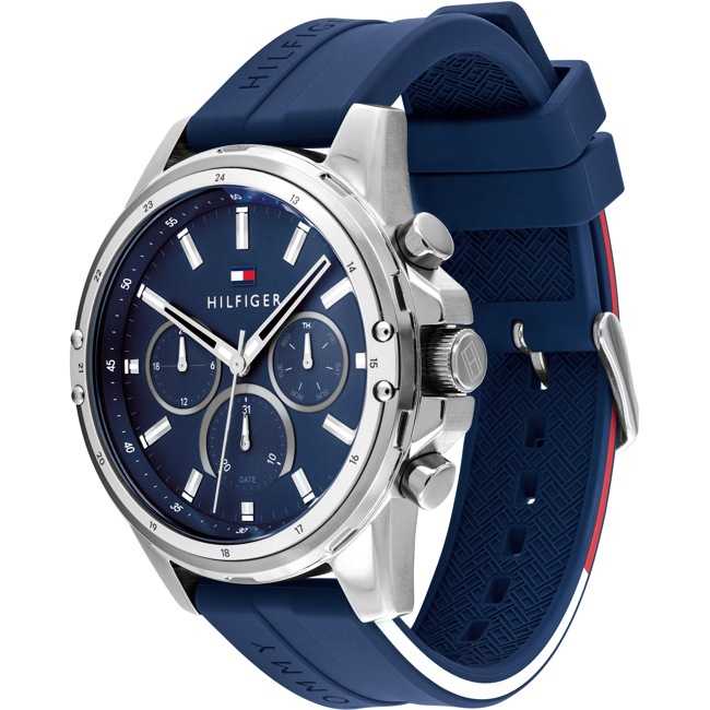 Montre homme TMY Hilfiger bracelet silicone bleu 1791791