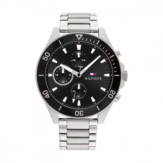 Montre homme Tommy Hilfiger argentée et noire