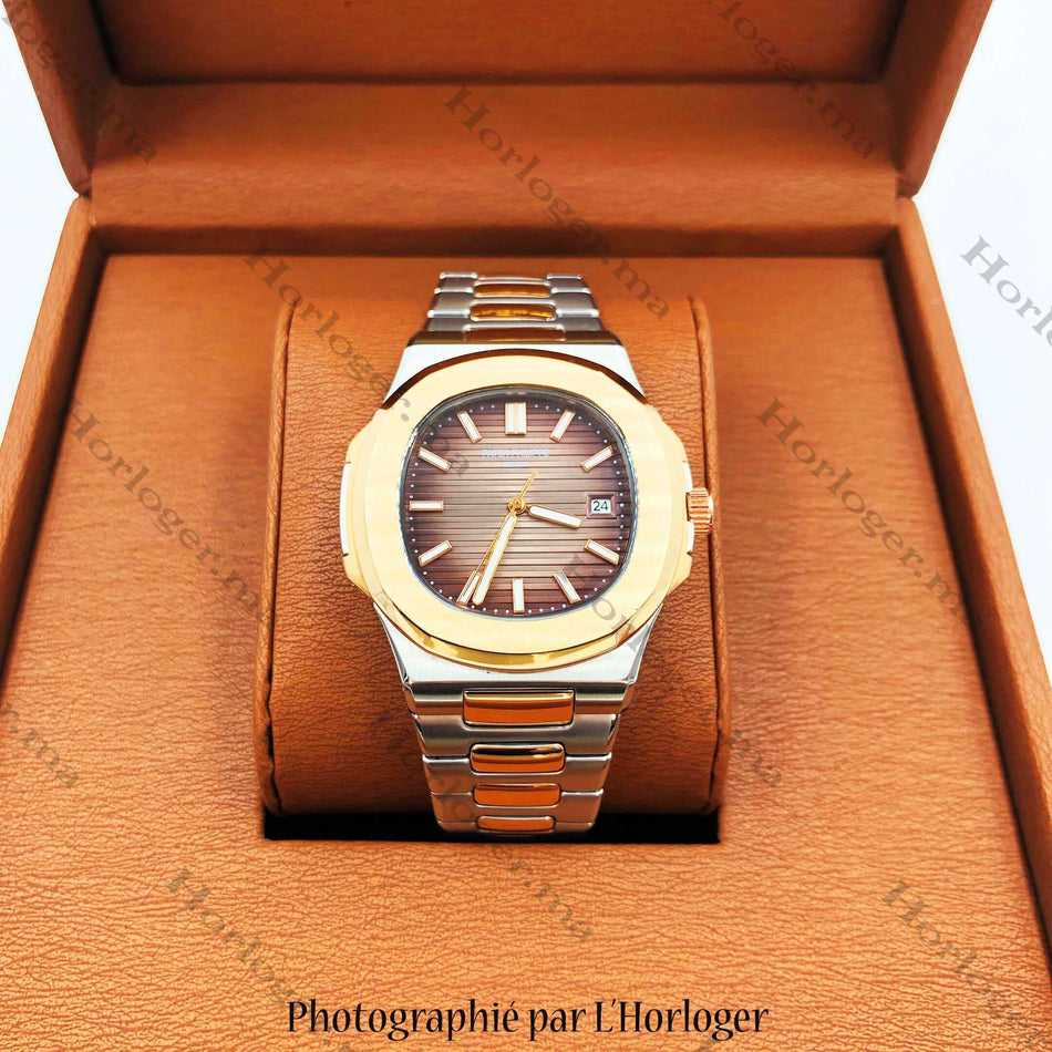 Patek Philippe A384EAP Or rose Cadran argent marron