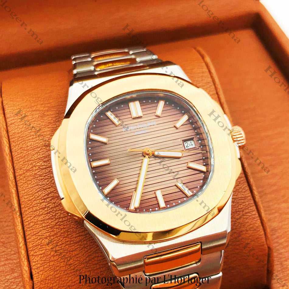 Patek Philippe A384EAP Or rose Cadran argent marron