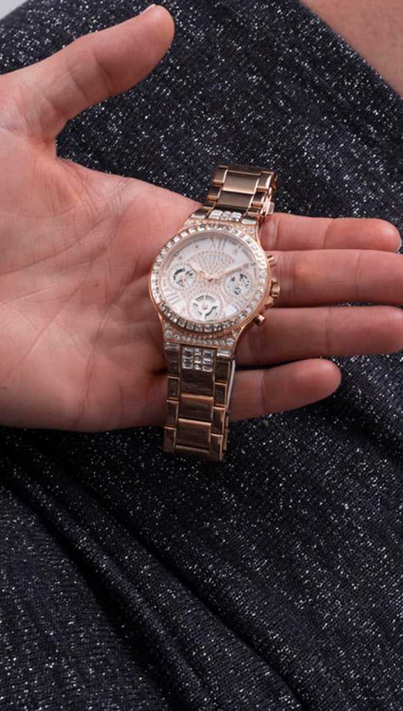Guess Moonlight Montre multifonction à strass