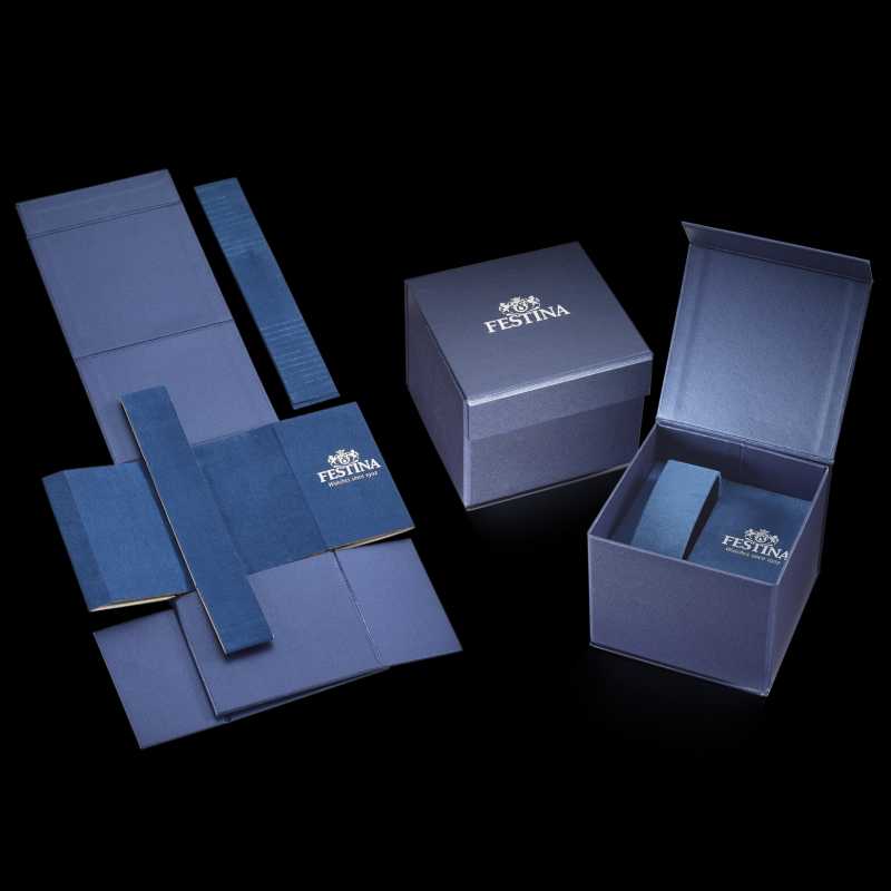 Montre Festina F20561/4 noire, bracelet cuir, homme