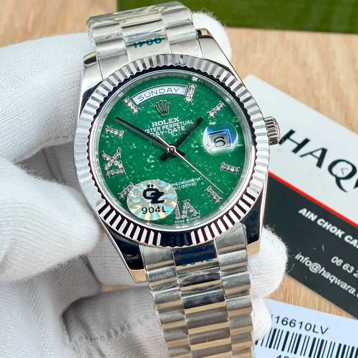 Day-date Argenté Vert 2024