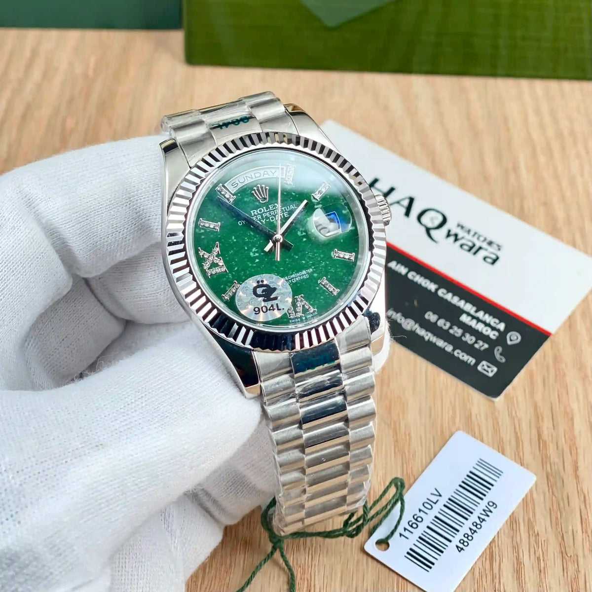 Day-date Argenté Vert 2024