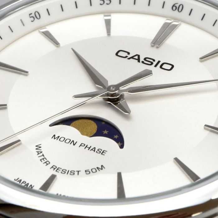 Montre C@sio Phase de Lune pour homme avec cadran blanc