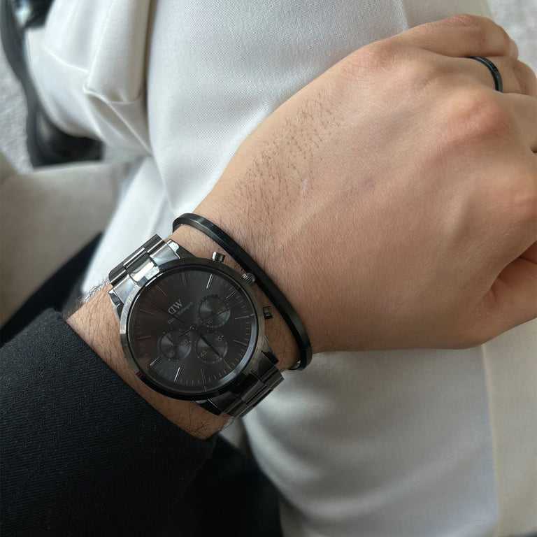 D@niel Wellington Iconic Homme Cadran Rond Gris Graphite