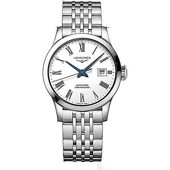 Montre Longines Record Automatic à cadran blanc