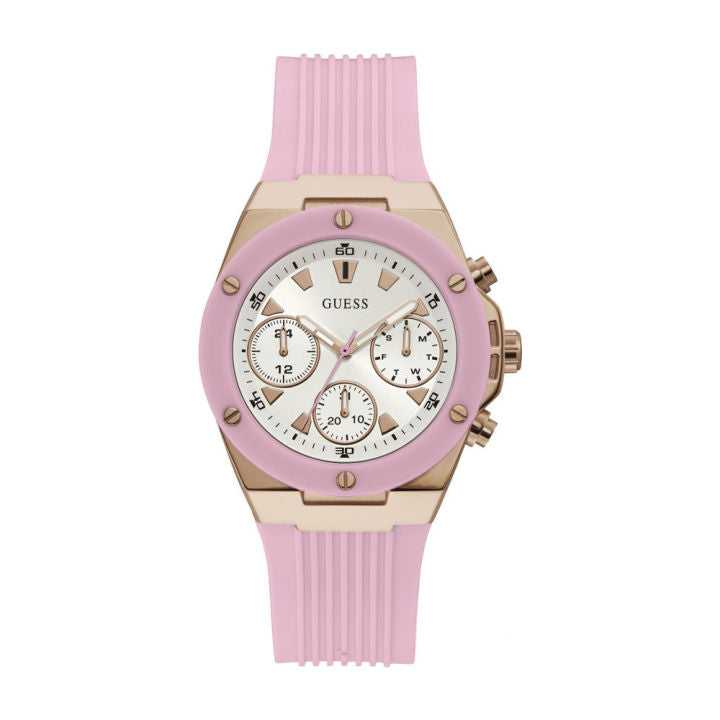 Montre Guess Athena pour femme avec cadran blanc et rose