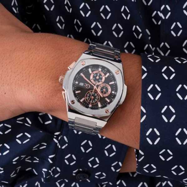 GC Coussin Shape Watch in Silver-Tone Steel