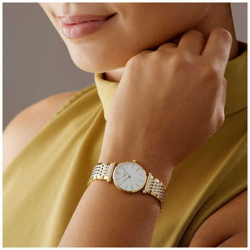 LONGINES La Grande Classique de Longines (24 mm) cadran blanc / bracelet en acier inoxydable bicolore