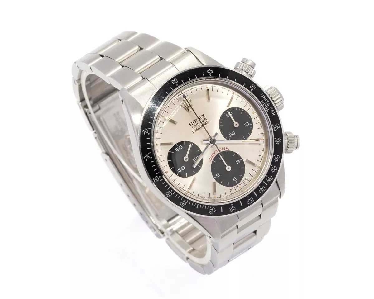 Montre RLX Daytona 6263 vintage à remontage manuel grande taille en acier inoxydable, cadran rouge