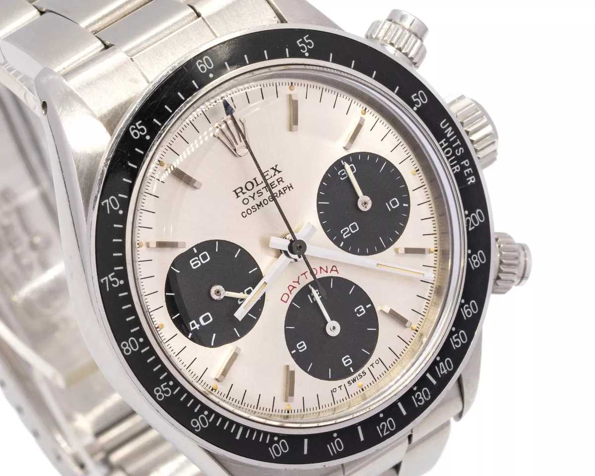 Montre RLX Daytona 6263 vintage à remontage manuel grande taille en acier inoxydable, cadran rouge