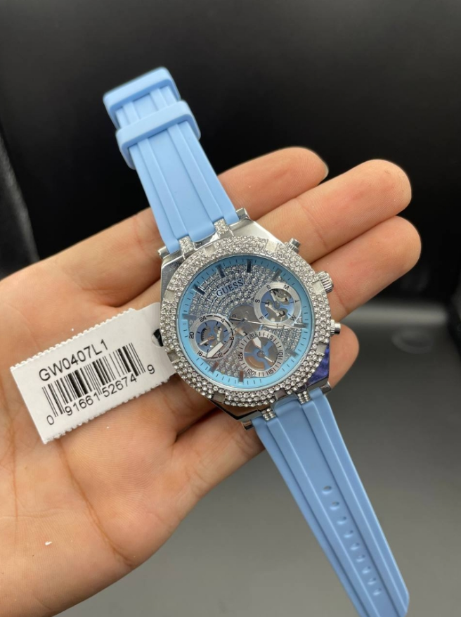 Guess
heiress blue silicone strap women's watch gw0407l1