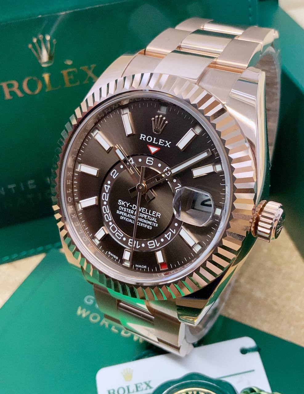 RLX Sky-Dweller 326935 Everose Or Chocolat