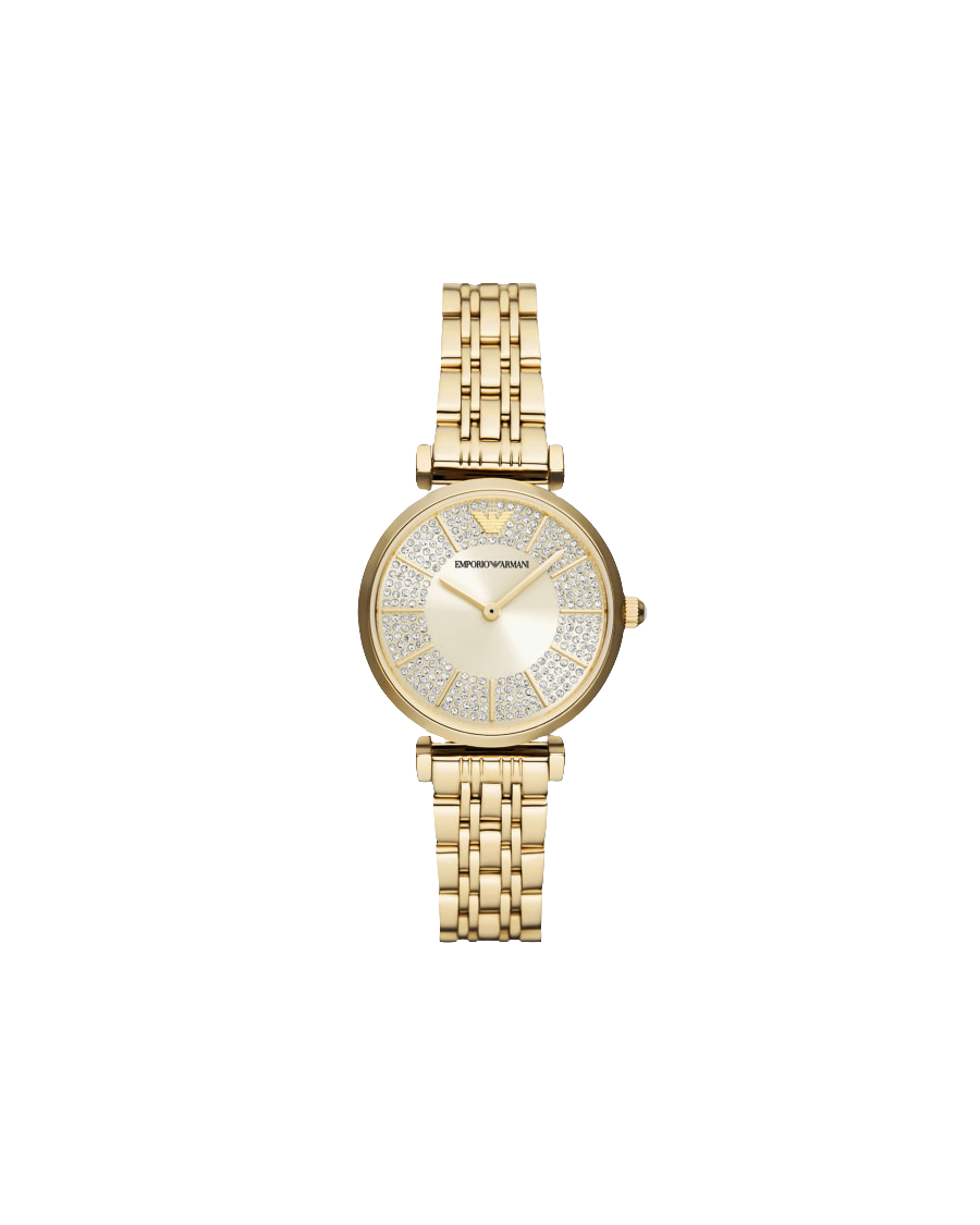 TWO-HAND STAINLESS STEEL WATCH IN GOLD TONE