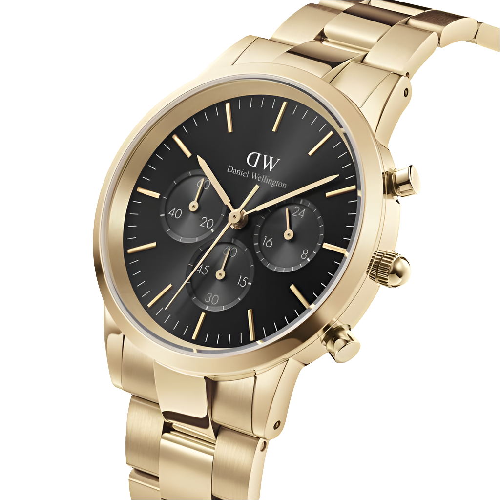 Daniel Wellington Montre chronographe Iconic Link Onyx pour homme