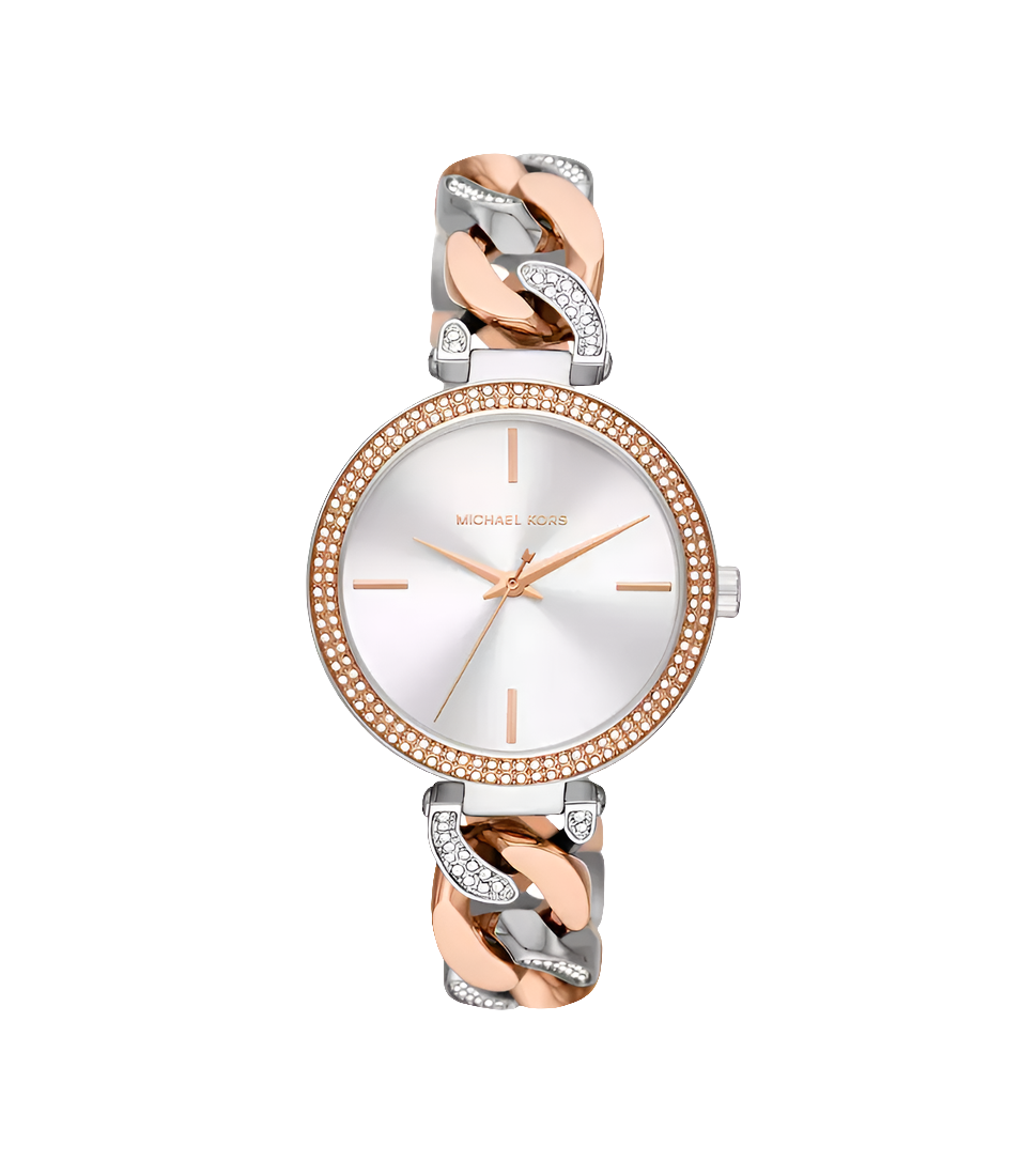 Montre MK Catelyn à Quartz Cadran Argent Bracelet Acier Bicolore MK4634 Neuve