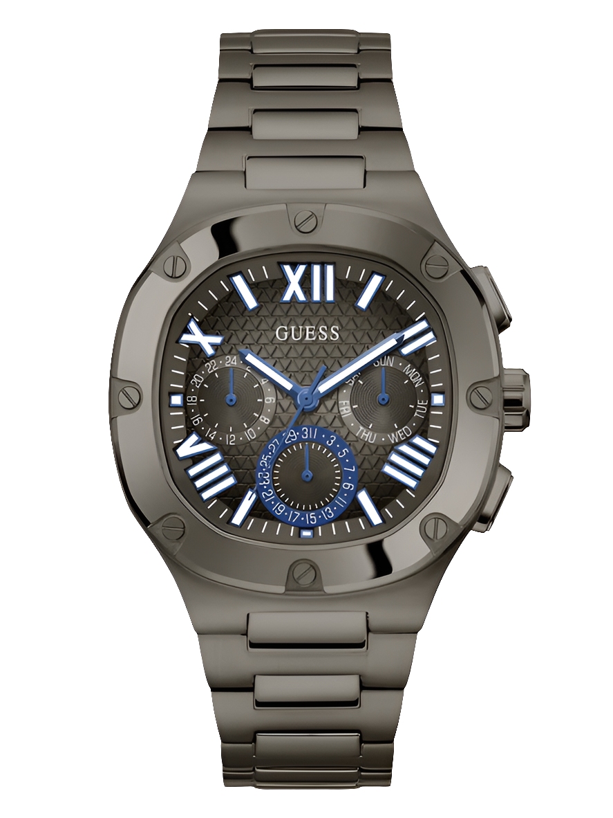 Montre multifonction GÛESS pour homme, couleur canon de fusil, GW0572G5