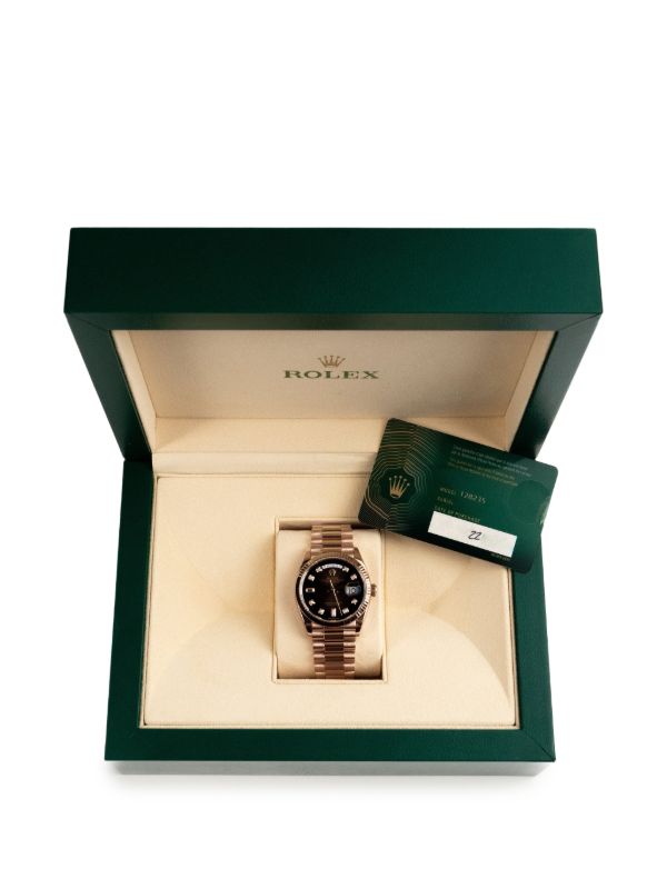Rolex Day-Date 36 18ct Everose Gold Brown Ombré Diamond Dial 128235