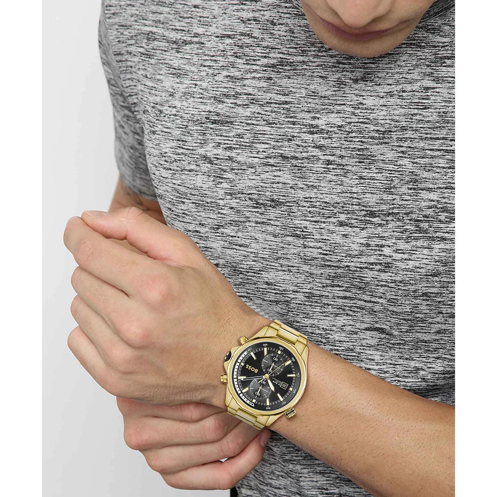 Montre chronographe Hugô Bôss Globetrotter pour homme - 1513932