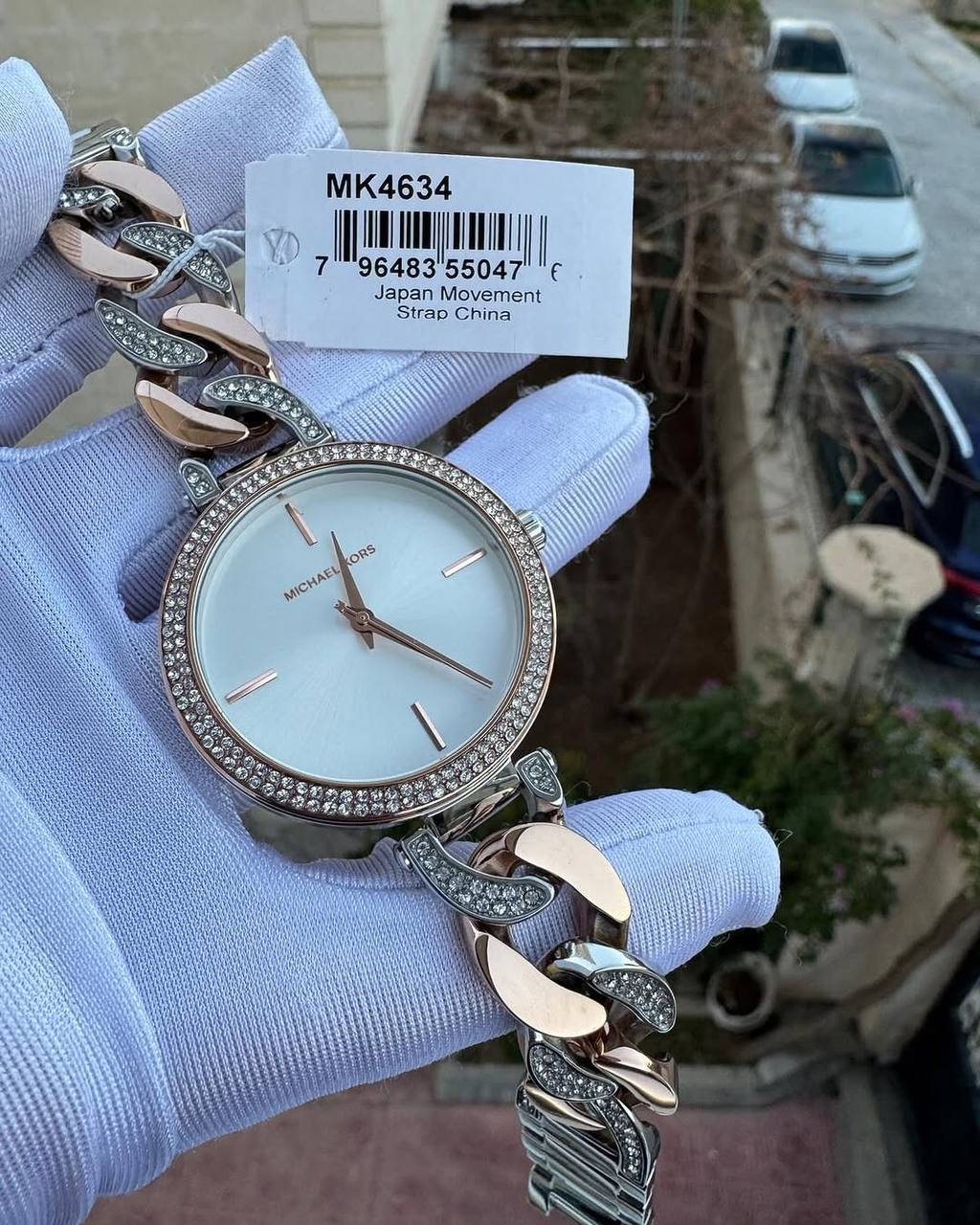 Montre MK Catelyn à Quartz Cadran Argent Bracelet Acier Bicolore MK4634 Neuve