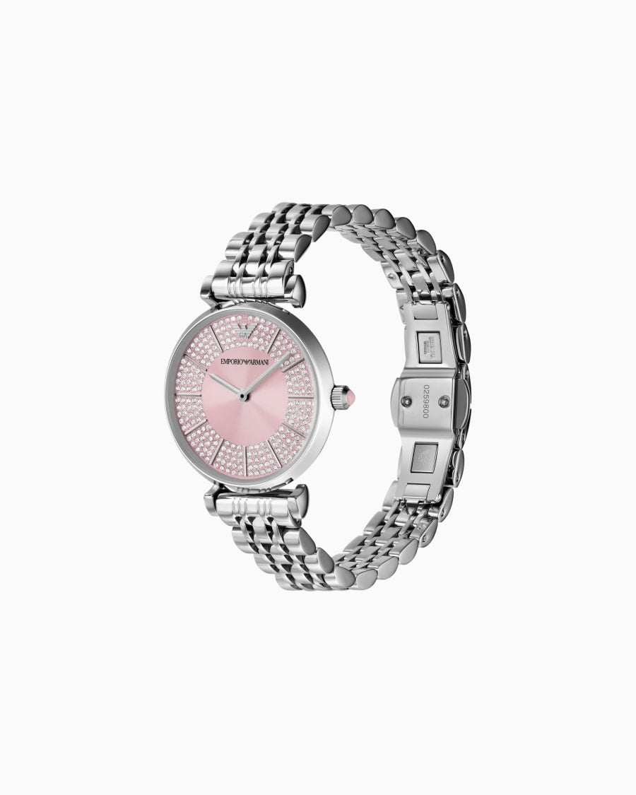 Emporio Armani Montre deux aiguilles en acier inoxydable
