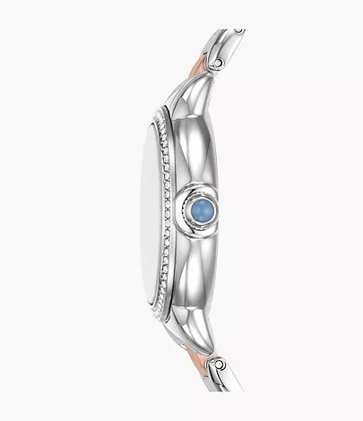 Montre Emporio Armani trois aiguilles, acier inoxydable, bicolore