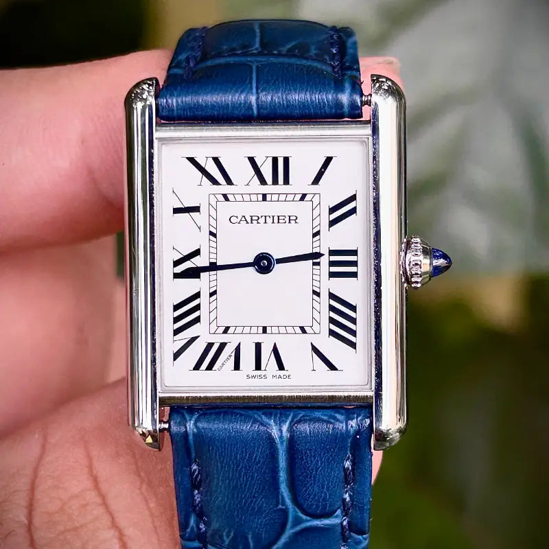 Cartier Tank Must – Argent ceinture bleue