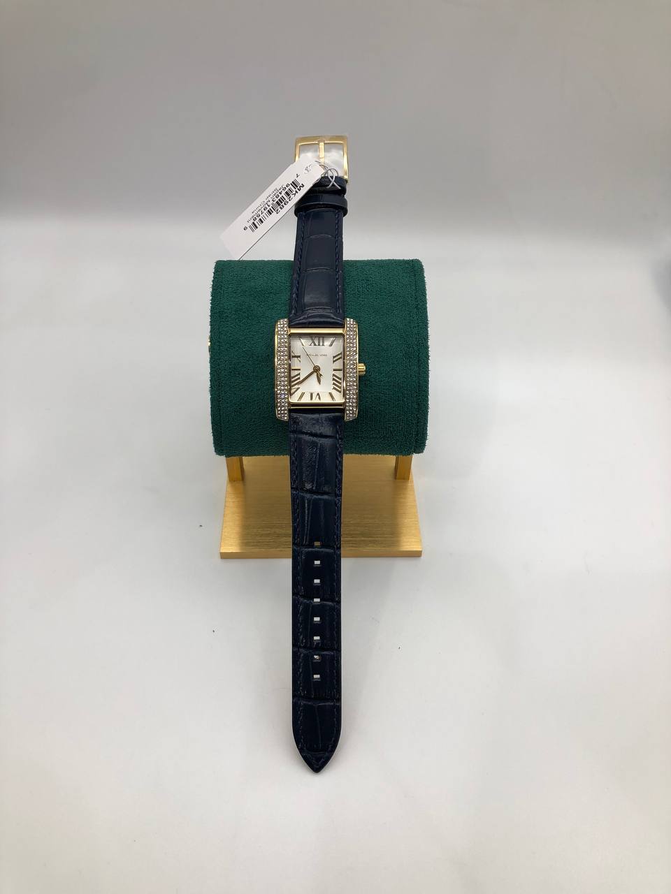 Michael Kors Montre Emery trois aiguilles en cuir façon croco bleu marine MK2982