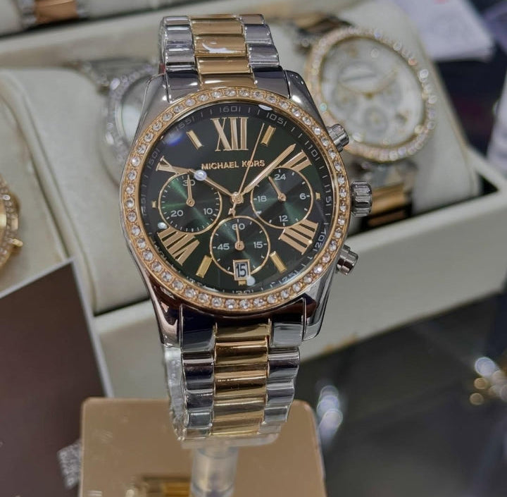 Montre surdimensionnée Lexington Pavé bicolore Michael Kors