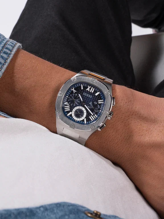 Montre multifonction GÛESS pour homme, couleur canon de fusil