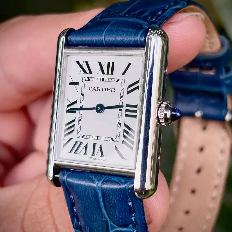 Cartier Tank Must – Argent ceinture bleue