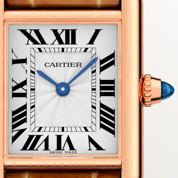 Montre Tank Louis Cartier
Petit modèle, mouvement mécanique à remontage manuel, or rose