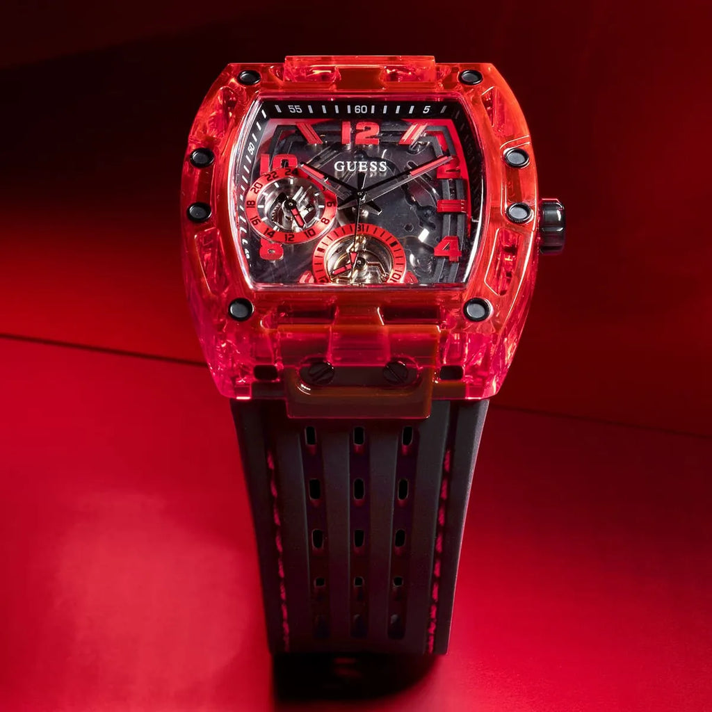 Montre chronographe Guess rouge