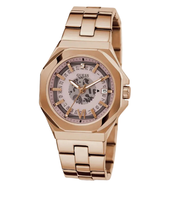 Montre Guess Empress pour femme, cadran rond, or rose, mouvement à quartz
