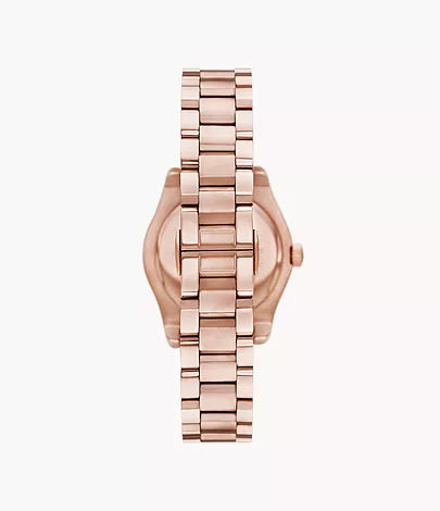 Montre Emporio Armani trois aiguilles avec date, en acier inoxydable doré rose