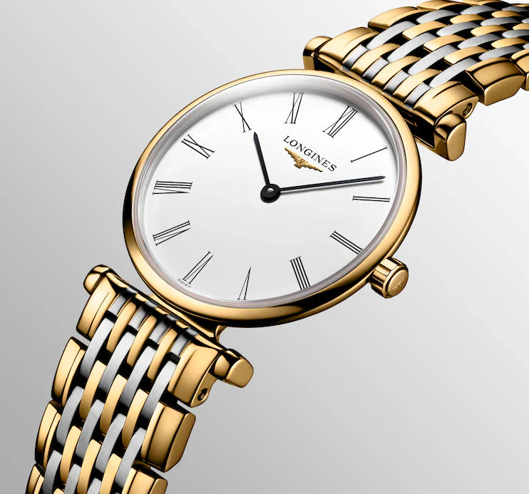 LONGINES La Grande Classique de Longines (24 mm) cadran blanc / bracelet en acier inoxydable bicolore
