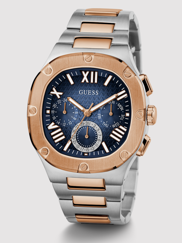 Montre multifonction GÛESS pour homme, couleur canon de fusil