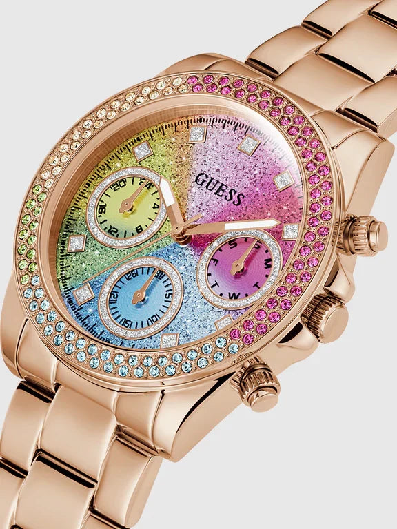Montre Guess pour femme Sol, ton or rose