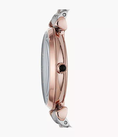 Montre bicolore Emporio Armani à deux aiguilles en acier inoxydable pour femme