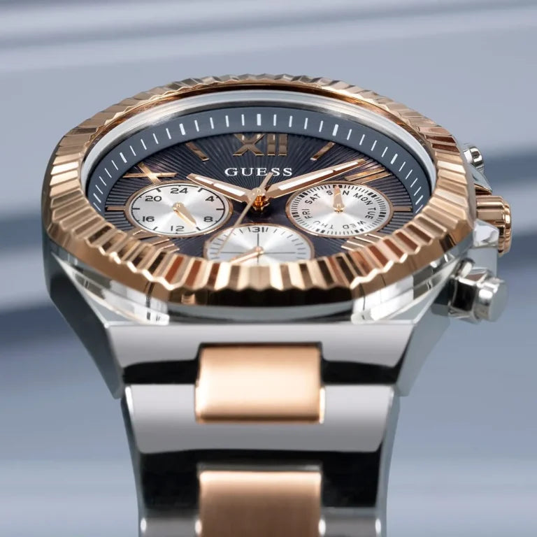 Guess Montre multifonction bicolore et marine
