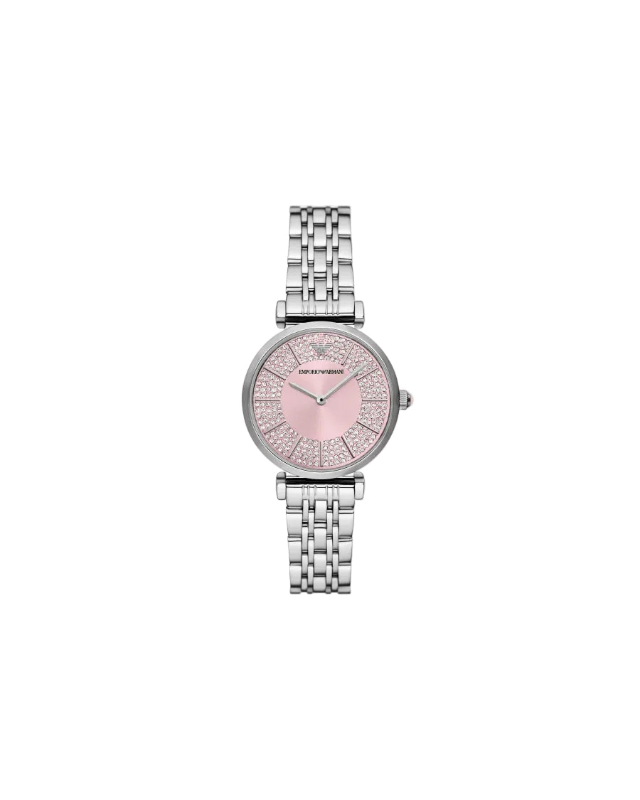 Emporio Armani Montre deux aiguilles en acier inoxydable