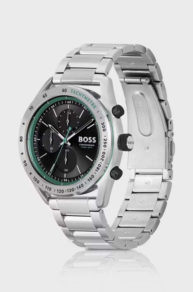 Bôss Chronograph watch with sub-dials and link bracelet