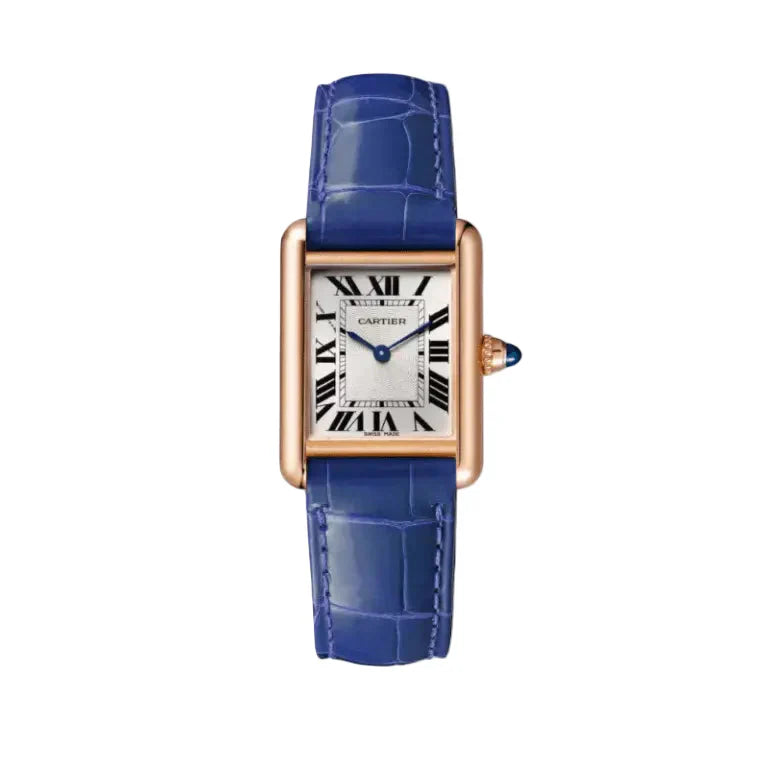 Cartier Tank Louis – Or rose, bracelet bleu