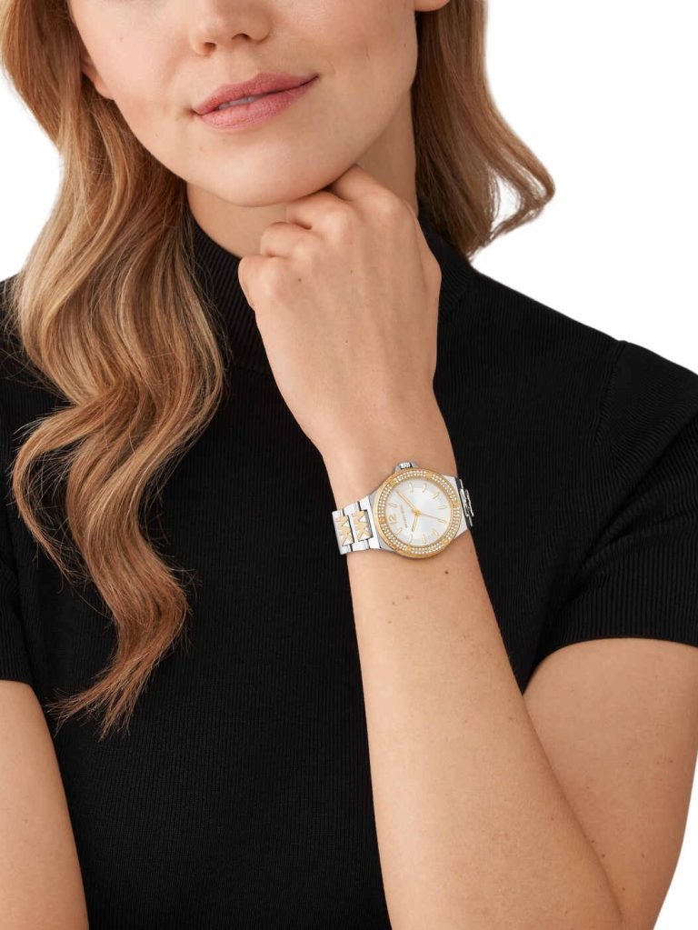 Montre Michael Kors Lennox pavée bicolore avec logo