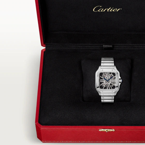 Montre homme Cartier Santos squelette WHSA0015 et papiers