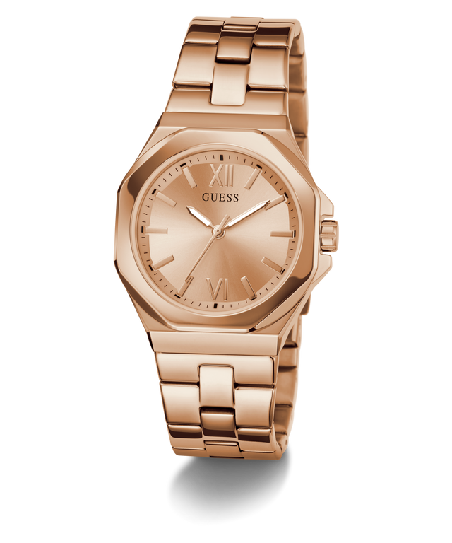 Montre analogique GUESS pour femme en acier doré rose