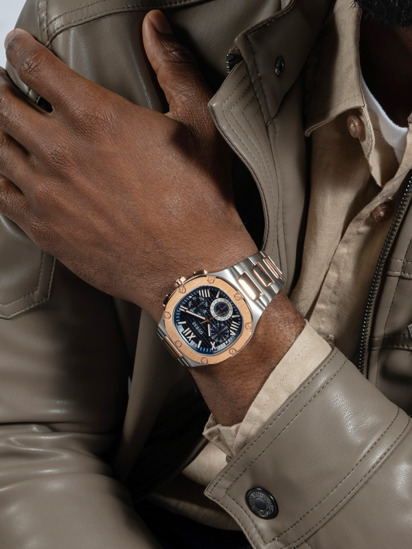 Montre multifonction GÛESS pour homme, couleur canon de fusil