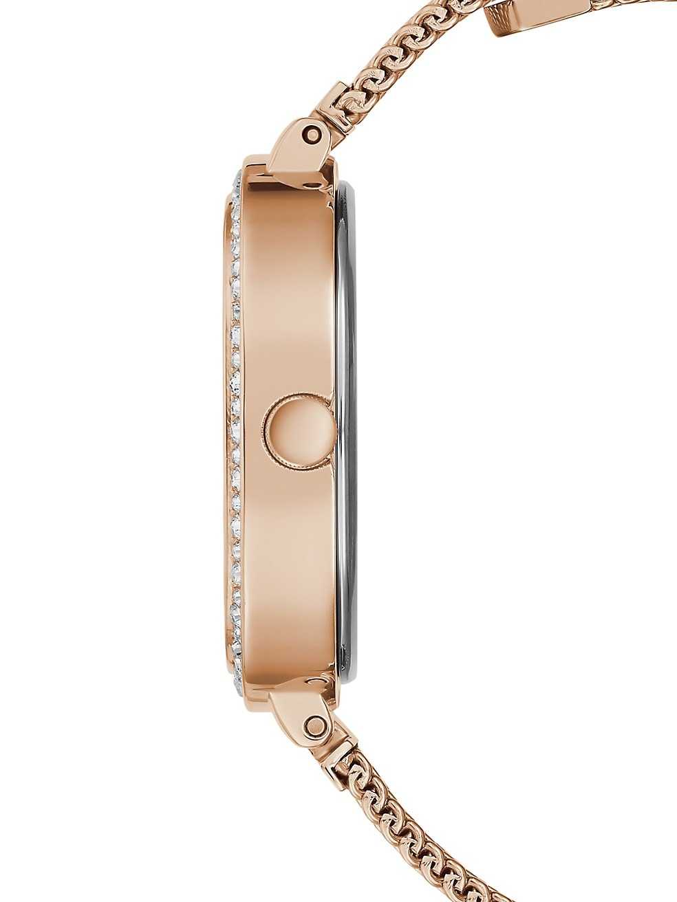 Guess Montre analogique à mailles milanaises rose doré