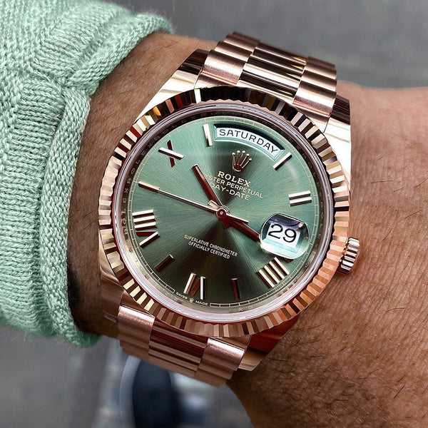 Montre Rlx DayDate 40 Or Rose Olive Pour Homme